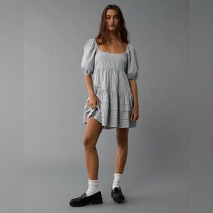 American Eagle Puff Sleeve Tiered Babydoll Mini Dress Size XXL NWT